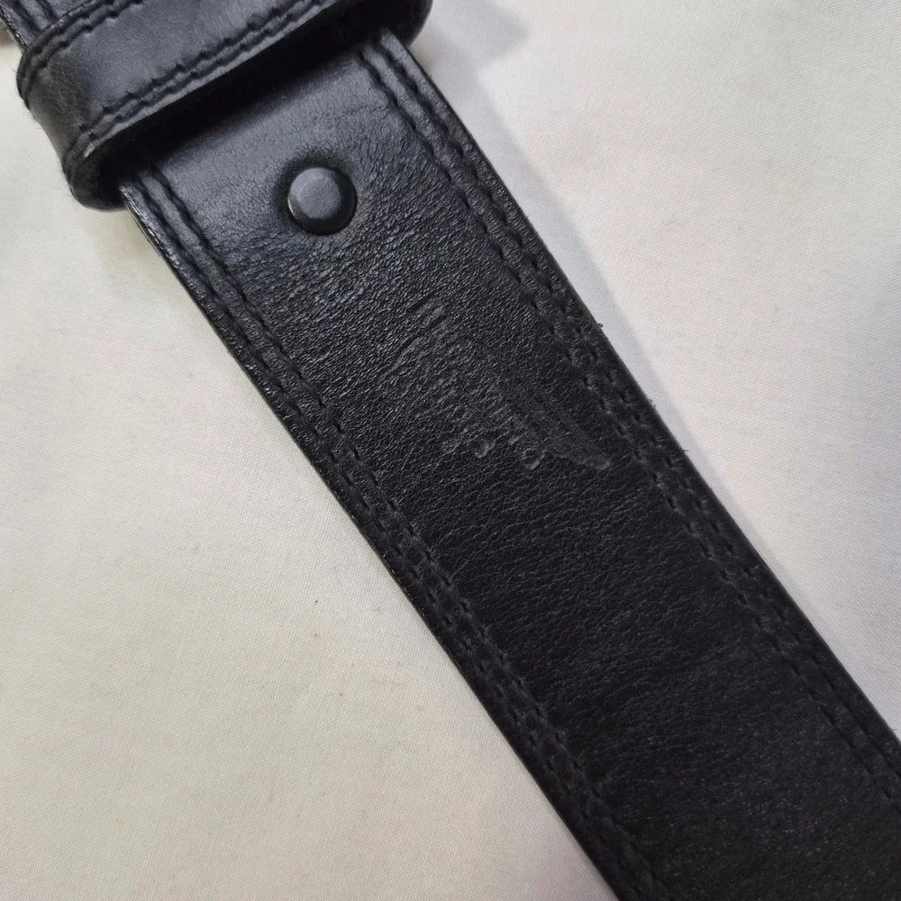 Red Wing Shoes Belt Men 38 Black Leather Workwear Heritage Solid Brass USA 96510